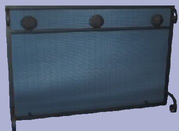 sa 100 flat panel traditional screen with second straight bar and three scallop shells, standard scroll handles and feet